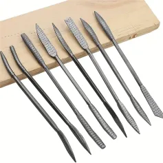 8PCS Double Ended Wood Carving File Kit Metal Riffler Wood Rasp Set Special Shaped Tools Perfect for Grinding Shaping and Refining Surfaces
