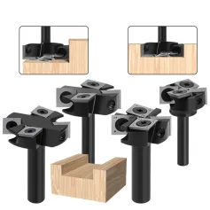 LAVIE 1/4 cala 8 mm 12 mm 1/2 cala trzpień 4 rowki CNC Spoilboard Surfacing Frez do spłaszczania płyt Frez do spłaszczania płyt o średnicy cięcia 1\ 1-1/2\ 1-25/32\