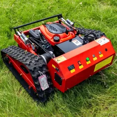 HT-550B Remote Controlled Lawn Mower 550mm 9ph Cutting Width Adjustable Height Gasoline Engine 45 Degree Inclination Long Range Precision Ground Trimming Tracks Large Area Mowing