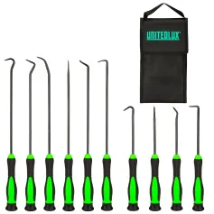 10pcs Chrome Vanadium Steel Seal Hook Driver Puller Set Ergonomic Glue-Coated Handle ASME Standard Premium Canvas Bag