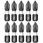 5/10PCS Tungsten Steel Electric Screwdriver Head Set High Hardness Magnetic Cross Head S2 Alloy Bits Nickel Plated Rust Resistance