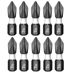 5/10PCS Tungsten Steel Electric Screwdriver Head Set High Hardness Magnetic Cross Head S2 Alloy Bits Nickel Plated Rust Resistance