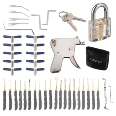 42PCS Rubber Padlock Type Lockpicking Tool Set Suitable for Opening One-Word Locks, Car Locks, Padlocks, Etc.