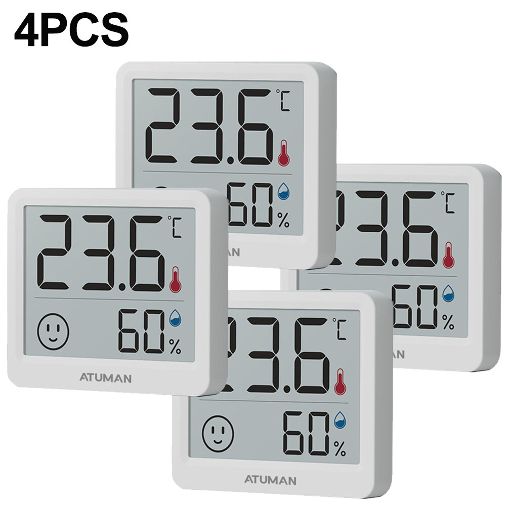4PCS Xiaomi Duka Atuman THmini Electronic Temperature and Humidity Meter High Precision Vertical Infant Room Thermometer Digital Meter for Home