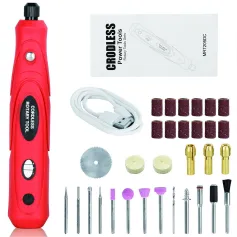 Mini Electric Engraving Cordless Rotary Tool Mini Grinder Machine USB Charging 3 Variable Speed Rotary Tool with 31 Accessories for Grinding Polishing Woodworking DIY Crafting