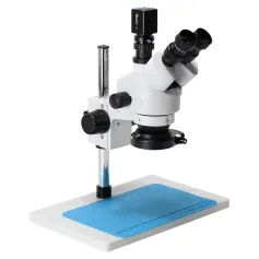 Mustool 7X-45X Binocular Stereo Microscope 4K Camera HDM LED Light for Phone Repair Soldering 24MP CMOS Sensor 100mm Working Distance