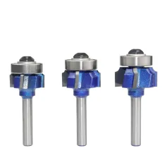 3PCS 6mm 8mm 1/4\Shank Z4 Corner Round Router Bit R1 R2 R3 Trim Edging Woodworking Mill Classical Cutter Bit