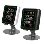5in1 Air Quality Monitor CO2 HCHO Formaldehyde Detector High Accuracy Sensor Temperature Humidity Rechargeable Battery Long Usage Portable Indoor Outdoor Use HD Color Display ZN-MT11