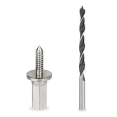 Adjustable Stainless Steel Drill Head Tool for Woodworking Hexagonal 10mm End Lightweight and Durable Design Ideal for Round Dowels