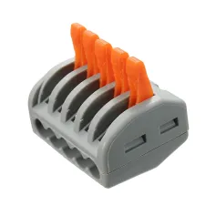 Excellway® ET25 5 Pins Spring Terminal Block 10Pcs Electric Cable Wire Connectors 