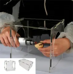 Cutie de praf de măcinare acrilică transparentă Design transparent 200x200x200mm 200x180x300mm Asamblare ușoară Lustruire Lustruire Gravare Rezistent la praf