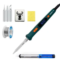 120W Digital Soldering Iron 907 Model Electric Tool Dual Calibration Temperature Range 200-600°C Ceramic Heating Core Quick Heat Up EU Plug