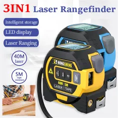 3 In 1 40M/60M Laser Tape Measure Rangefinder 5m Tape Ruler Infrared High-precision Intelligent Electronic Ruler Building Distance Meter