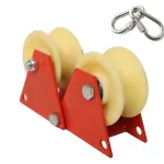 Versatile Foldable Pulley Manual Pulley Bend-Friendly High-Altitude Work Material Lifting Rope Tensioning Heavy Loads Steel Nylon Anti-Slip Design Compact Easy Storage