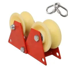 Versatile Foldable Pulley Manual Pulley Bend-Friendly High-Altitude Work Material Lifting Rope Tensioning Heavy Loads Steel Nylon Anti-Slip Design Compact Easy Storage