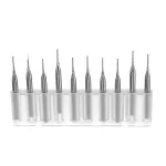 Drillpro DB-M4 10pcs 0.8mm Tungsten Steel Milling Cutter Bits 3.175mm Shank End Mills
