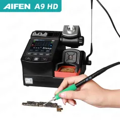 AIFEN A9HD Soldering Iron Station 180W Intelligent Control 2.8 Inch LCD Screen Adjustable Temperature 200°C to 450°C Compatible with C245 Soldering Tips Professional Welding Equipment
