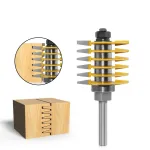 LAVIE Carbide Finger Joint Router Bit 1/2 Inch / 8MM / 12MM Shank Durable Rust Resistant Woodworking Tool for Precise Milling Compatible with Chainsaw