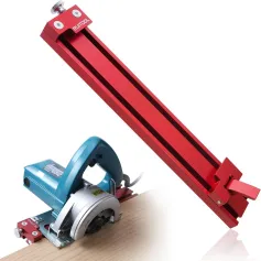 Circular Saw Guide Rail Aluminum Alloy Adjustable Base Compatible with 4 Inch Marble Cutter Precision Cutting Tool Woodworking Accessories Rust Resistant Light Weight