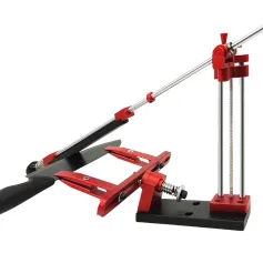 Kit afilador de cuchillos con rotación de 360° y sistema de afilado de ángulo fijo con piedras de afilar, ajustable y reversible, aleación de aluminio, hasta 150 mm de longitud, ángulo de 15 a 45 grados.