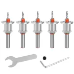 8mm Round Shank Drill Bit Set Adjustable Countersink 2.8-4mm Cone Drill Counterbore Router Drill Bit with Limit Stop Alloy Head Cone Hole Drill