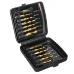 Drillpro 13pcs M3-M10 Metric Screw Thread Tap Drill Bits Set Hex Shank Drill Bit Screw Compound Tap Hand Tools with Joint Rod