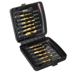 Drillpro 13pcs M3-M10 Metric Screw Thread Tap Drill Bits Set Hex Shank Drill Bit Screw Compound Tap Hand Tools with Joint Rod