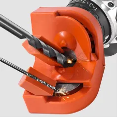 Multipurpose Drill Bit Grinding Sharpener 3 Holders 2 Wheels Steel Construction 11x6x7cm Compact Kitchen Slicers and Cutting Tools Sharpener