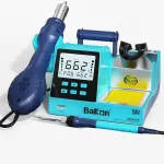 BK602S EU Plug 2-In-1 Soldering and Hot Air Rework Station 90W Integrated LCD Display Auto Sleep PID Temperature Control ESD Safety Ideal for Precision Soldering and Desoldering