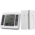 High Accuracy 433MHz Thermometer with Smart Alarm Function Indoor and Outdoor Temperature Range LCD Display Energy Efficient Multiple Installation Options Includes Host and 2 Sensors