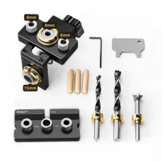 Ganwei 3in1 Punch Locator Aluminum Alloy Woodworking Tool with 0-52mm Clamping Range Engraved Scale Markings Efficient and Convenient Enhance Your Woodworking Projects