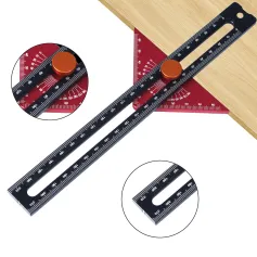 Aluminum T Square Ruler 180 Degree Rotating Marking Gauge Precision Woodworking Measuring Tool with Easy Read Layout Lines