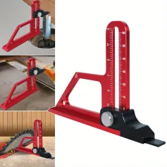 Adjustable Table Saw Depth Gauge 0-60mm with Metric and Inch Scale Aluminum Installing Blade Router Bits Height Measuring Gauge
