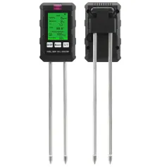 6-in-1 Soil Tester PH Temperature Humidity Sunlight Fertility Nutrient Meter with Digital Display for Gardening and Agriculture