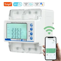 Tuya WiFi 3P4W Electric Energy Meter Three Phase Reclosure Switch Intelligent Reclosing Protector