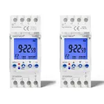 Small Rail Mount Timers modules with Double Control 2 Channel Timers Switches Perfect For Lighting & Equipment Management