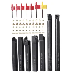 Drillpro CT-12 50 adet Karbür Uçlar 7 adet 12mm Şaftlı Torna Torna Takım Tutucu DCMT070204 CCMT060204 MGMN200
