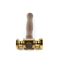 Brass Hammers Solid Mirror Polished Commencement Starting Hammer Wooden Handle Leather Craft Workshop DIY Tool