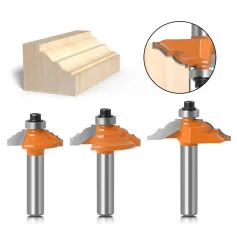 4PCS 8mm Shank Roman Ogee Edge Forming Router Bit Set Classical and Bead Molding and Edging Router Bit 25.4mm/31.7mm/38mm/50mm Cutting Dia