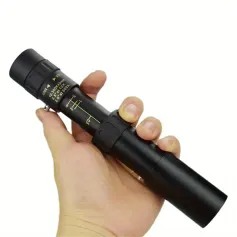 Telescópio monocular portátil HD extensível com zoom de 10-300x, foco manual, longo alcance e alta definição para caça, aventura ao ar livre, visão noturna com microluz