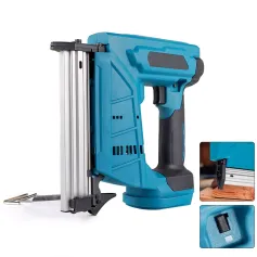 Pistola sparachiodi elettrica senza fili, compatibile con batteria da 18 V, blocco a secco, motore interamente in rame, modalità di sparo continuo e singolo, lunghezza massima del chiodo di 30 mm.
