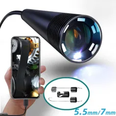 5mm 7mm Mobil Probe Borescope Camera Enspeksyon Endoskopik pou android Smartphone Cars Endoscope Kamera USB kalite C