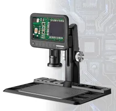 Digital Microscope 1600X 12MP Camera Sensor Coin Microscope 7\ Touch LCD Microscope with Wired Remote 28 LED Fill Lights For PC