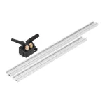 Drillpro 600/800/1000 / 1220mm Liga de alumínio T-Track Carpintaria T-slot Mitre Track com escala / batente de trilho de esquadria
