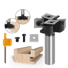 1/2 Inch 8mm 12mm Shank 4 Flutes CNC Spoilboard Surfacing Router Bit Slab Flattening Router Bit with 1-1/2\ Cutting Diameter for Woodworking