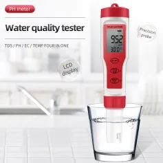 4'ü 1 arada PH Ölçer PH/TDS/EC/Sıcaklık Ölçer Dijital Su Kalitesi Monitör Test Cihazı Havuzlar İçme Suyu Akvaryumlar için EZ9908