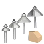 4PCS 45 Degree Chamfer Router Bit Set 1/4\\ Shank Carbide Tipped 1/4\\ 1/2\\ 3/4\\ 7/8\\ Bevel Length for Edge Forming Woodworking Tool