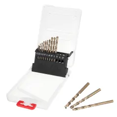 Drillpro M35 コバルトドリルビットセット HSS-Co ジョバー長さツイストドリルビット プラスチックケース付き ステンレススチール 木材 金属 穴あけ用
