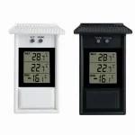 Digital Display Thermometer Max Min Waterproof for Indoor Outdoor Garden-20°C to 50°C High Accuracy Battery Operated IP45 Black White