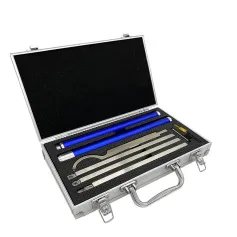 6 In 1 Carbide Tipped Wood Turning Tools Set Latest Lathe Rougher Finisher Swan Neck Hollowing Tools and Interchangeable Aluminum Alloy Grip Handle with Diamond Round Square Carbide Inserts